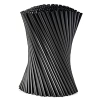 HomeGarden Wiederverwendbare Schwarze Trinkhalme (100 Stück) - 26 cm x 6 mm Biologisch Abbaubar & Kompostierbar - Ideal für Getränke, Cocktails, Events und Partys - Farbe Schwarz