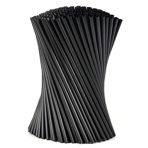 HomeGarden Cannucce riutilizzabili nere (100 pezzi) – 26 cm x 6 mm biodegradabili e compostabili – ideali per bevande, cocktail, eventi e feste – colore nero