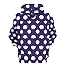 Novastar Hoodies for Men Women - Fashion Comfort Loose Fit Navy Purple Polka Dot Print Pullover Hooded Sweatshirt