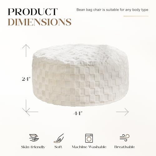 Image of Hobestluk Adults Bean Bag Chair 4FT Big BeanBag Chair Extra Large Oversized