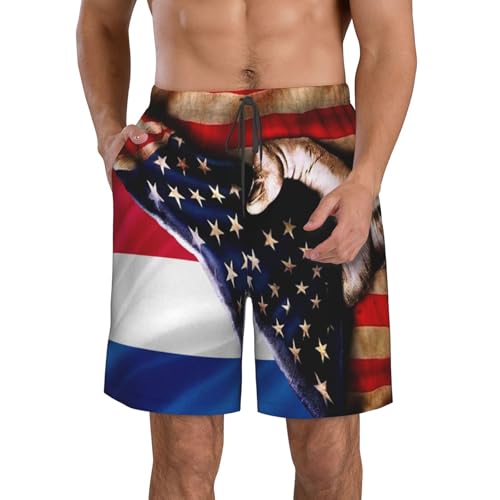 Swim shorts pour vacance piscine plage homme avec motifs drapeaux originaux