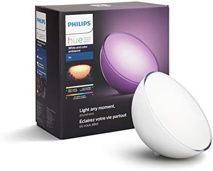 PHILIPS Hue Go White and Color Portable Dimmable LED Smart Light Table Lamp (Requires Hue Hub, Works with Alexa, HomeKit and Google Assistant), White