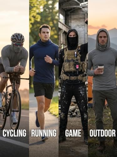 WishStone 3-Pack Men's Sun Protection Hoodie with Face Mask - UPF 50+ Long Sleeve Work Shirts Quick Dry Outdoor Work XXL — view 5