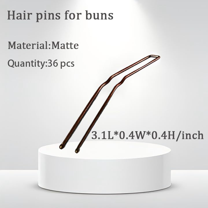 36Pcs Hair Pins for Buns Curved Bobby Pins for Buns & Updos Large Brown Bobby Pins for Thick Thin Long Curly Hair（3 inches) (brown) thumbnail