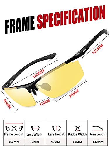 Night Driving Glasses, Anti Glare Polarized Safety Yellow Glasses for Men Women3