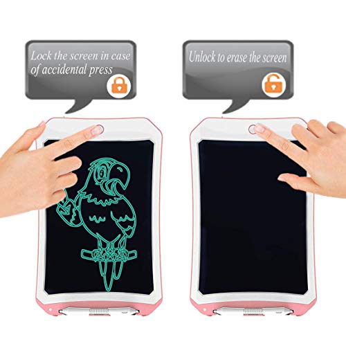 8.5 Inch Writing&Drawing Tablet Doodle Board Toys for Kids, VNVDFLM Birthday Gift for 4-5 Years Old Kids & Adults LCD Writing Tablet with Stylus Smart Paper for Drawing Writer (DS-Pink-White) - Thumbnail 6