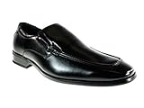 Delli Aldo Men's 18576-Black Round Toe Slip on Loafers, Black, 7.5