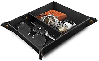 LONDO - Leather Tray Organizer - Practical Storage Box for Wallets, Watches, Keys, Coins, Cell Phones and Office Equipment