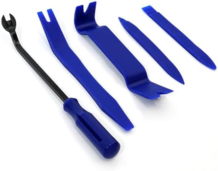 5PCS Auto Trim Removal Tool Kit – No Scratch Plastic Pry Tool Kit – Car Trim Removal Tool Kit for Car Audio, Interior, Exterior, Doors Panel, Instrument Panel