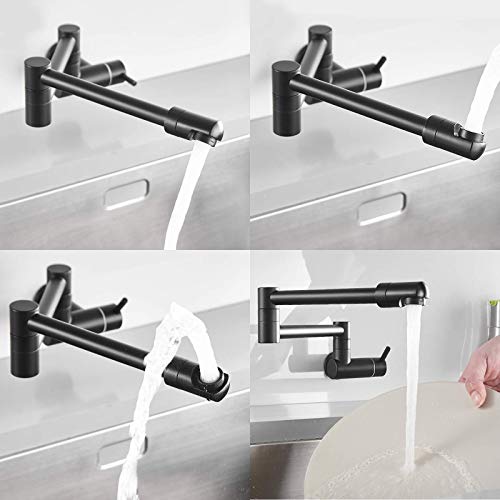 Bec pivotant à 360 degrés pour robinet de cuisine noir pliable et extensible - 6