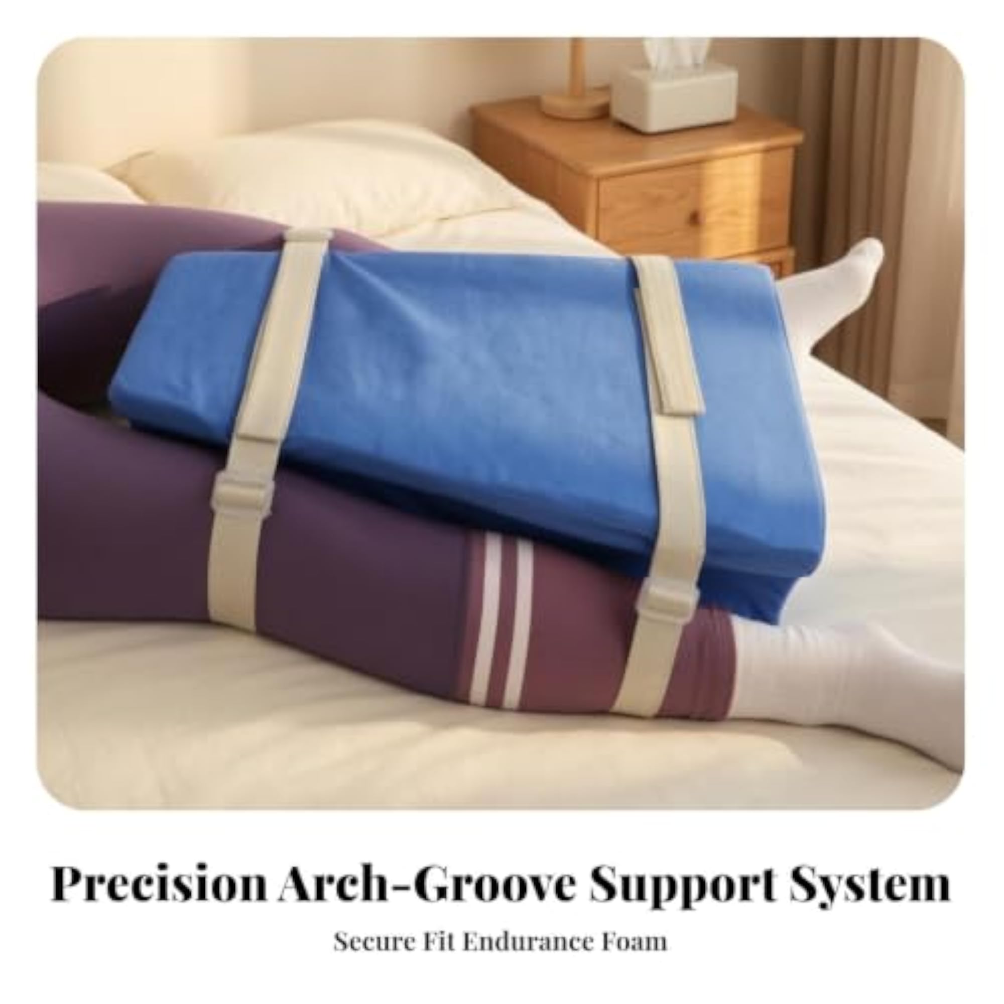 Contoured Leg Cushion with Groove, Removable Cover