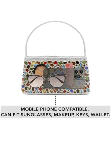 Image of Peora Malti Color Clutch Purses for Women Handmade Evening Handbags Bridal Clutch