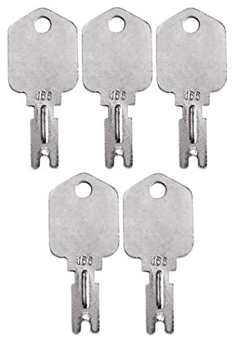 5 Pack Forklift and Heavy Equipment Keys for Clark Yale Caterpillar Hyster Komatsu Gradall Gehl Crown Hyster Daewoo New Holland 6T-2663 KM31166P 1430 166 (5)