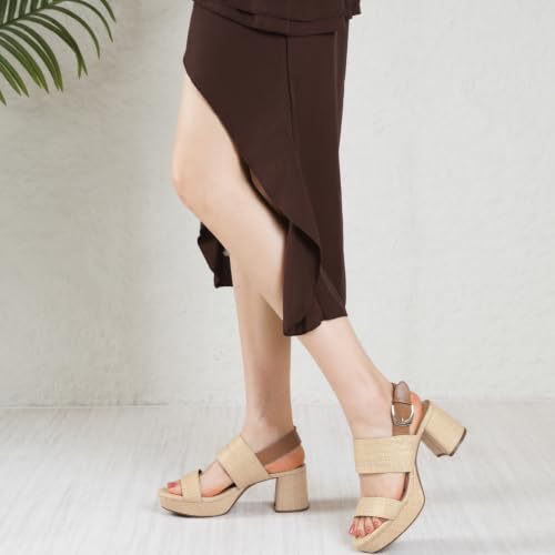 Image of RIBONGZ Block Heels Prom Heeled Sandals for Women Chunky Square Open Toe Strappy High Heels Ankle Strap Wedding Bridal Shoes High Heel Sandals for Party Dress