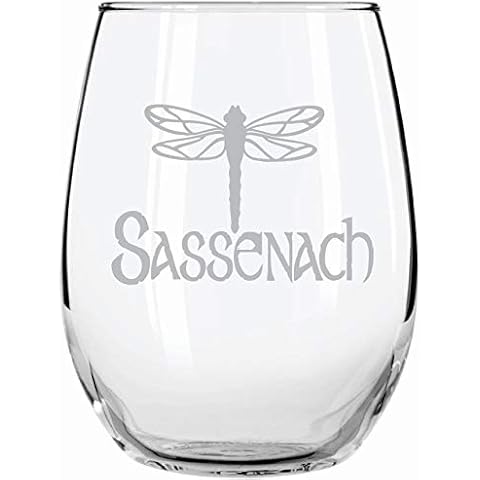 Sassenach Gaelic Scottish Stemless Glass | Outlander Highlander Fans with Dragonfly | Perfect for women and men that Identify with Irish, Scottish, Celtic or Gaelic Heritage or Just Enjoys the Series Cover