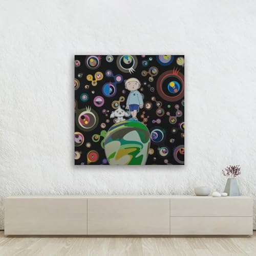 Póster de Takashi Murakami con flores sonrientes pop art para decorar paredes con lienzo moderno 3