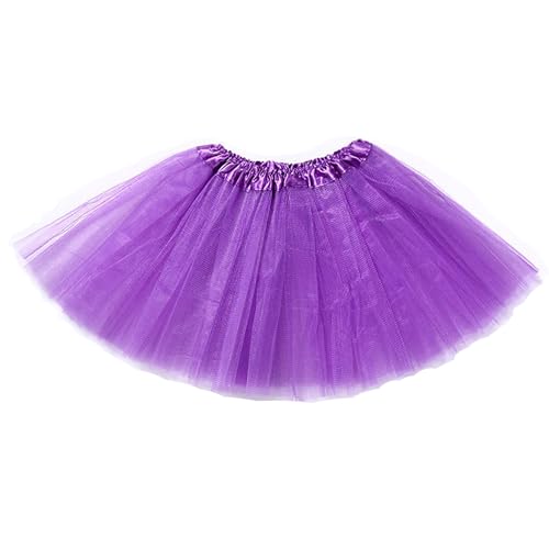 Purple Tutu Girls Adult Costume Skirts for Women 5 Layers Mardi Gras Outfit Dress Party Favor Halloween Running