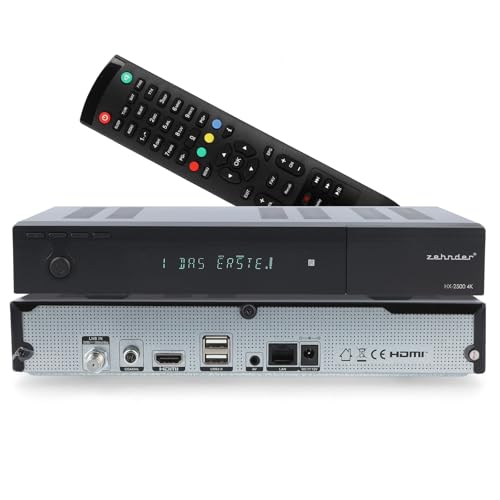 [Test SEHR GUT, Note 1.1*] Zehnder UHD 4K Sat Receiver HX 2500 mit Aufnahmefunktion, Internetradio, VFD Display - Digital Sat-Receiver für Satellitenschüssel Satelliten TV Fernseher, HD-Receiver