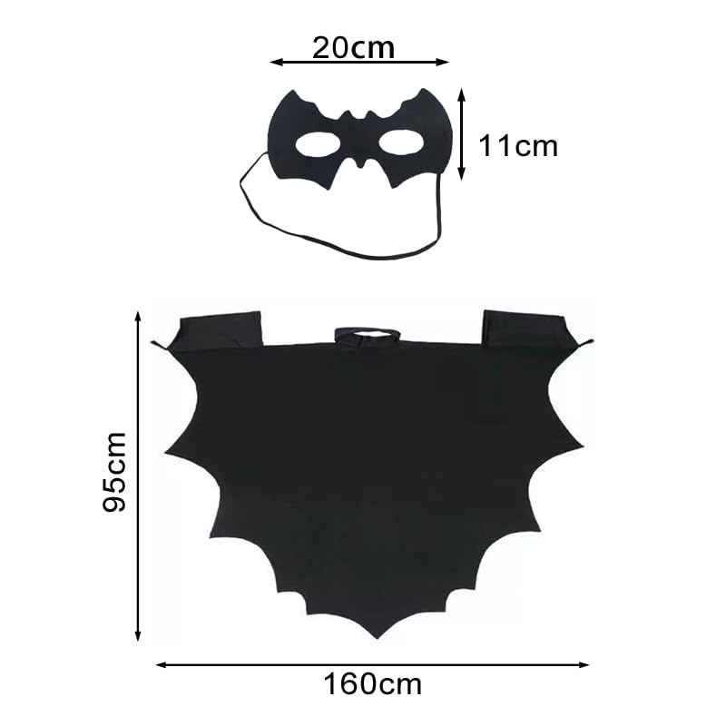 AWOCAN Bat Wing Halloween Costume Vampirina Cape Dress-Up Adults Black Halloween Bat With Wings (black) - Image 3