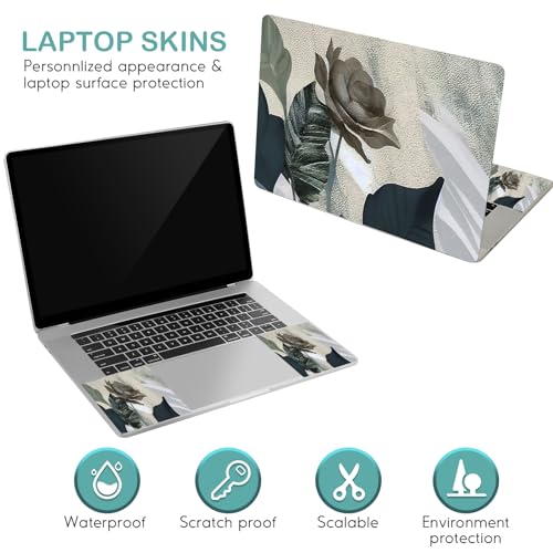 Image of DINKY Laptop Skin Sticker Decal, 12 inch 13 inch 13.3 inch 14 inch 15 inch 15.4 inch 15.6 inch Laptop Universal Reusable Vinyl Skin Stickers Cover Art Decal Notebook PC Personalized Protector-Rose