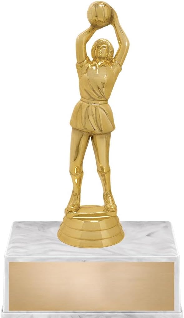 Crown Awards Net Ball Trophy, 5.5" Net Ball Female Trophy On White Luxury Trophy Base