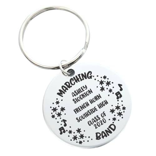 Personalized Marching Band Keychain Gift | Custom Name Instrument School