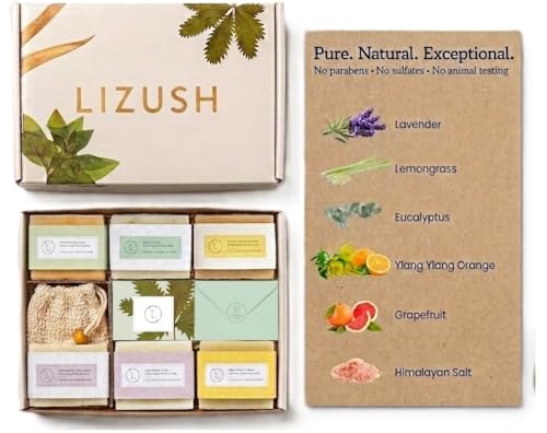 Lizush 6 Piece Soap Gift Set - Handmade in the USA Spa Gifts for ...