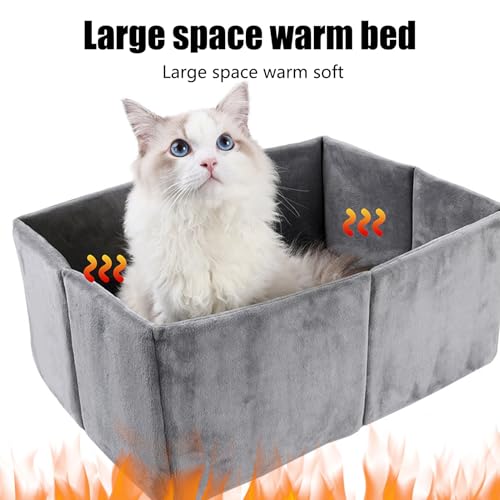 Katzenhöhlen & Häuser, Außenkatze Höhle warme Hundehöhle, Abnehmbarer Hundzwinger mit waschbarem Kissen, 48x37x19cm, beruhigender Schlafheim, leicht zu reinigen, ideal für kleine Tiere, Winterwärme