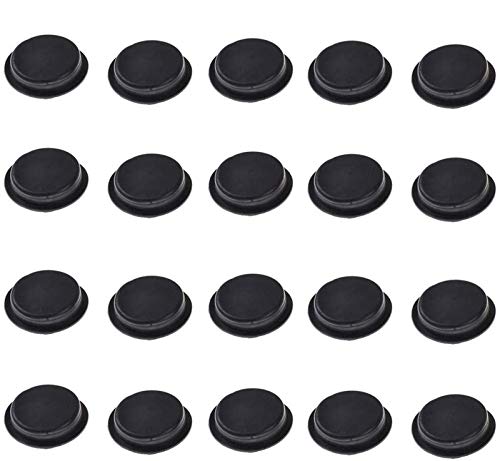 Yesoa 20 Stück 32 mm Durchmesser, runde Spardosen, Sparbüchse, Verschluss, Stöpsel, Abdeckung, Spardosen, Zubehör, Gummi, Sparschwein, Einsätze, Stöpsel Abdeckung, schwarz Cover