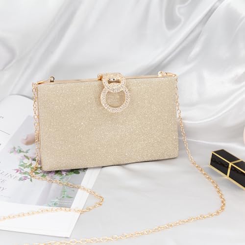 Image of Clutch Purse for Women, Evening Bag with Removable Chain Strap Elegant Handbag for Wedding /Prom /Cocktail /Party