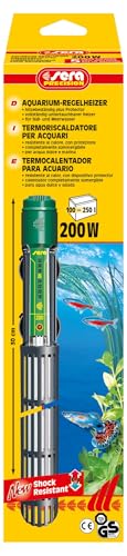 sera Aquarium-Regelheizer 200 W | Schockresistentes Quarzglas | Sicherheitsschaltung | Für Süß- & Meerwasser | Schutzkorb gegen Verbrennungen | Für 100-250L Aquarien | Vollständig untertauchbar