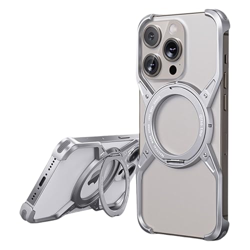 Bezel Less Minimalist Luxury Metal Heat Dissipation Slim Shockproof Case, Compatible with Magsafe Metal Frame Magnetic Charging 