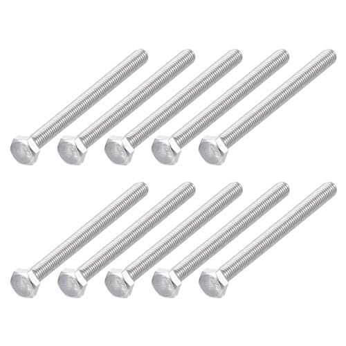 Image of METALLIXITY Hex Bolts (M6-1x75mm) 12Pcs, 304 Stainless Steel Coarse Fully Threaded Hex Head Screw Bolt Machine Screws - for Furniture Repair, Silver