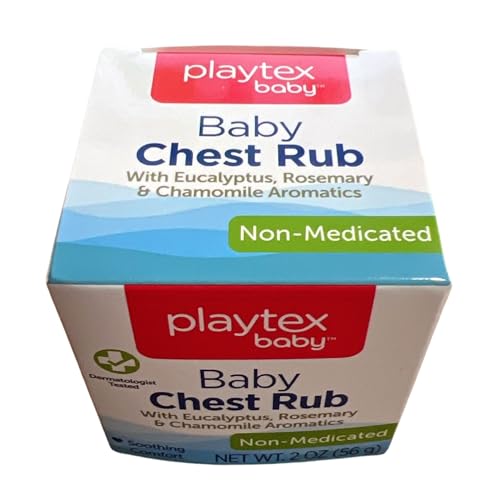Massagem de peito para bebês Playtex com aromáticos de eucalipto, alecrim e camomila não medicamento