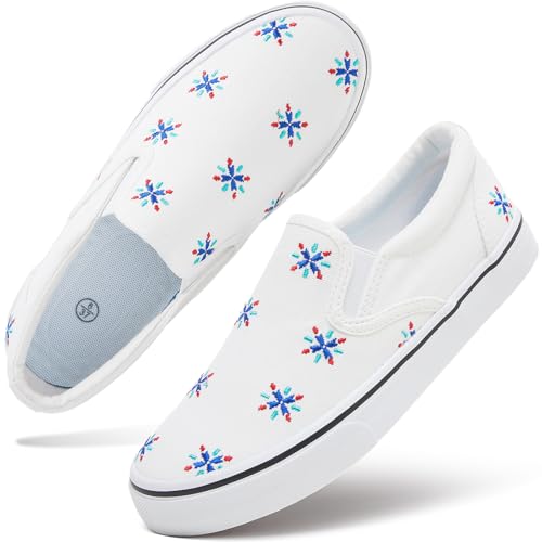 Image of Women's Canvas Slip On Sneakers Non Slip Loafers | low top non slip on walking breathable casual comfortable fashion tennis
