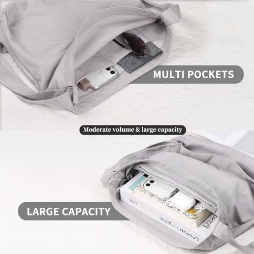 Image of Women's blank large Size Canvas Crossbody Tote Handbags Shoulder Bag Hobo Casual Tote Diy /gifts