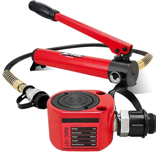 Kit d'alimentation de cric hydraulique à profil bas 10T, mini cylindre hydraulique course 11 mm, pompe à main hydraulique CP-180, 700 kg/cm² (avec pompe)