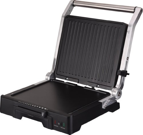 Jata-grill-GR1100-Parrilla-Electrica-Grill-2000-W-Placas-Mixtas-Antiadherentes-de-275-x-24-cm-Libre-de-PFOA-Placa-Superior-Ajustable-6-Posiciones-Cuerpo-Aluminio-Fundido-Color-Negro