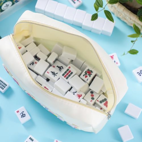 Sunnymove Empty Mahjong Bag Thickened American Mahjong Tiles Bag with Zipper Storage Pouch for Board Game Pieces Game Party Travel Gatherings Accessories, 10.4''x5.6'', Case Only (Mahj,Rainbow) - image 4