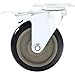 4 Pack Caster Wheels Swivel Plate Stem Break Casters On Black Polyurethane Wheels 880 Lbs (5 inch with Brake)