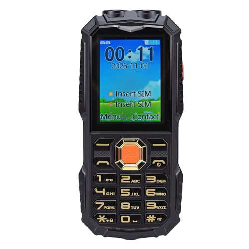 XUMIUZIY 4G Unlocked Rugged Cell Phone, 4G LTE Mobile Phone for Elderly, 2.4 Inch Large Screen, SOS Key, Call and SMS, Dual SIM Card Slots, Internet, 16800mAh Battery (Black)