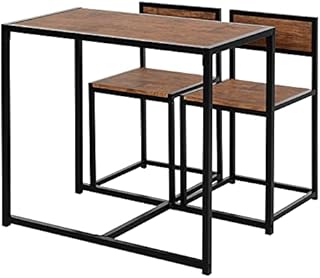 HOMCOM 3 Pcs Table Stool Set Industrial Design w/Steel Frame MDF Panels Living Room Bar Modern Furniture