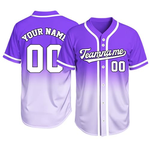 Image of Custom Baseball Jersey Personalized Stitched or Printed Name Number Baseball Shirt Sports Uniform Gifts for Men Women Youth