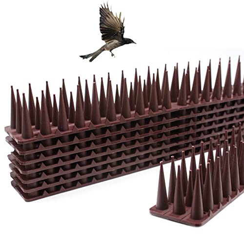 Upgraded Defender Spikes For Bird, Cat, Pigeon And Small Animals - Protect Your Sofa, Garden, Outdoor Walls, Anti Theft Climb, Plastic Security Fence Spikes - 8Pack [12Ft] #TOP6