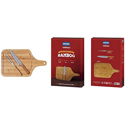 Mor - Conjunto Churrasco Bamboo Tábua 30Cm X 50Cm Com Alça