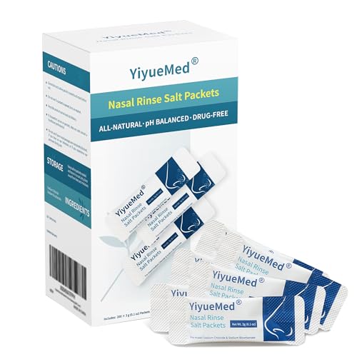 YiyueMed Nasal Rinse Salt Packets 200 Count 3 g Saline Refills