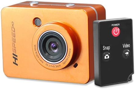 Pyle Hi Speed Sports Action Camera - HD 1080P Mini Camcorder w/ 12 MP Cam, 2.4" Touch Screen USB SD Card HDMI, Battery - Waterproof Case, USB Cable, Wireless Remote Control, Mount PSCHD60OR (Orange)
