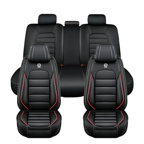 Image of Universal Car Seat Covers for Honda CR-V 2007-2026 Anti-Slip Seat Covers,Waterproof Faux Leather Full Coverage Car Seat Protectors Interior Accessories(5Pcs Standard /Black&Red)
