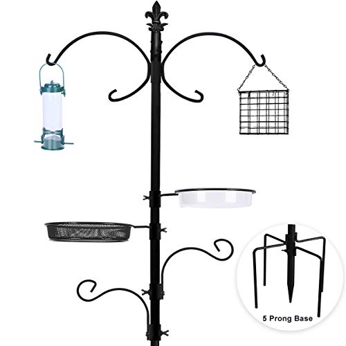 ERYTLLY Bird Feeding Station Bird Feeders Poles Kit Multi Feeder Hanging Kit Premium Bird Bath for Attracting Wild Birds Birdfeeder & Planter Hanger (Bird Feeding Station)