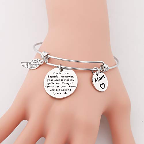 KUIYAI You Left Me Beautiful Memories Bracelet with Guardian Angel Loss Jewelry Remember Loved One for Mom Dad Grandma (BR-Youleft-Mom) - Image 6